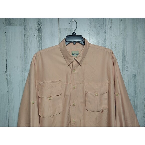 Guide’s Choice Light Melon Nylon Button Up Men’s Shirt Size 2XL - Picture 3 of 7